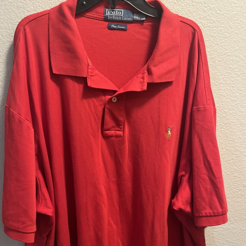 Polo Ralph Lauren Polo Shirt Men 3XB Big Red Pima Interlock Flesh Pony Golf - Picture 5 of 6